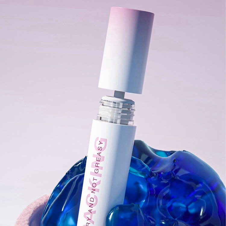 Tubos de brillo de labios de cilindro de esmalte de labios vacíos estéticos ecológicos PETG personalizados de 4 ml con cepillo